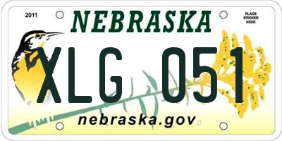 NE license plate XLG051