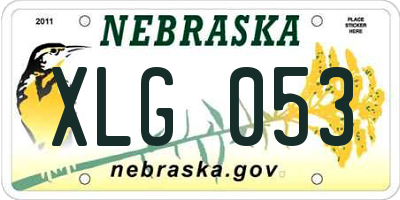 NE license plate XLG053