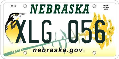 NE license plate XLG056