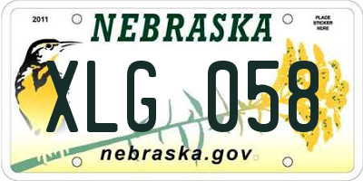 NE license plate XLG058