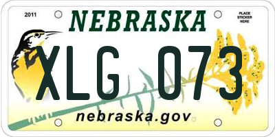 NE license plate XLG073
