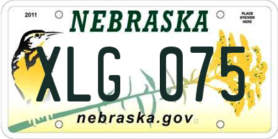 NE license plate XLG075