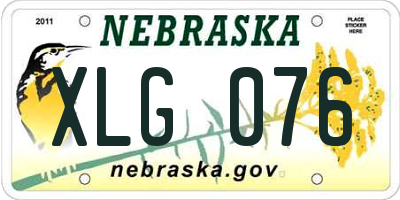 NE license plate XLG076