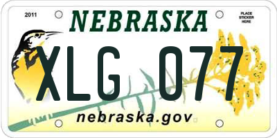 NE license plate XLG077
