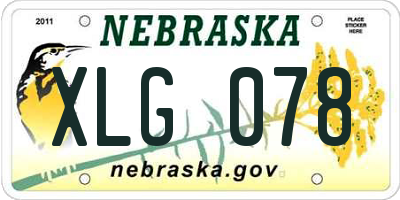 NE license plate XLG078