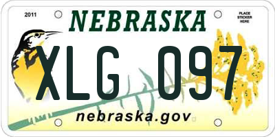NE license plate XLG097