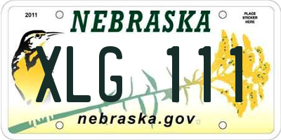 NE license plate XLG111