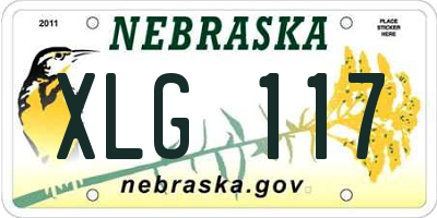 NE license plate XLG117