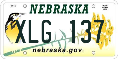 NE license plate XLG137