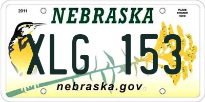 NE license plate XLG153