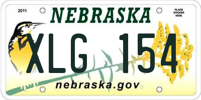 NE license plate XLG154