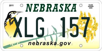 NE license plate XLG157