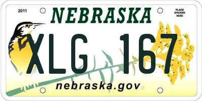 NE license plate XLG167