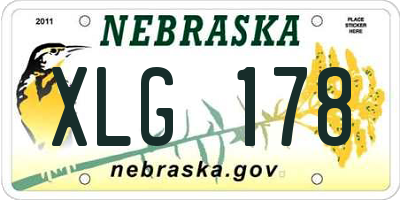 NE license plate XLG178