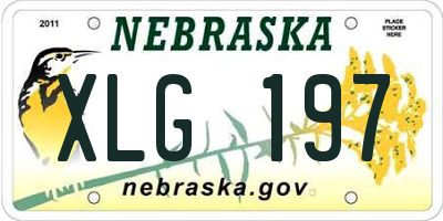 NE license plate XLG197