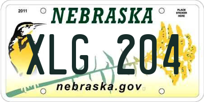 NE license plate XLG204