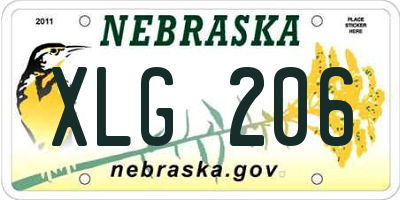 NE license plate XLG206