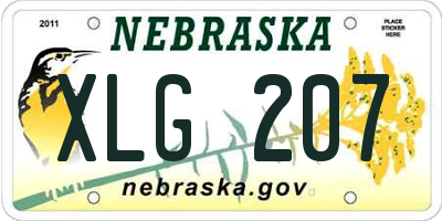 NE license plate XLG207