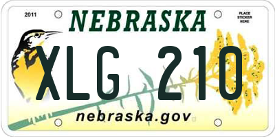 NE license plate XLG210