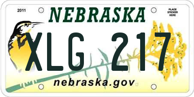 NE license plate XLG217
