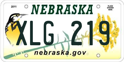 NE license plate XLG219