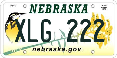 NE license plate XLG222