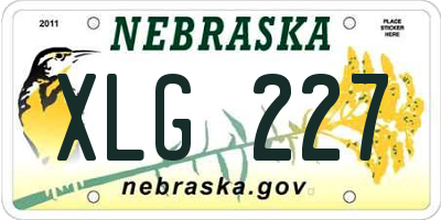 NE license plate XLG227
