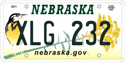 NE license plate XLG232