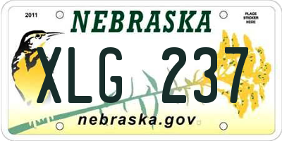 NE license plate XLG237