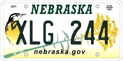 NE license plate XLG244