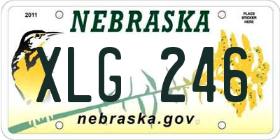 NE license plate XLG246