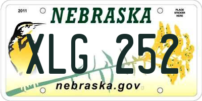NE license plate XLG252