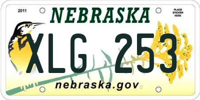 NE license plate XLG253