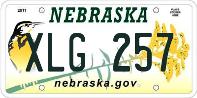 NE license plate XLG257