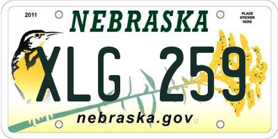NE license plate XLG259