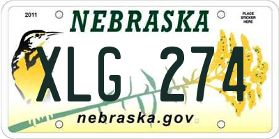 NE license plate XLG274