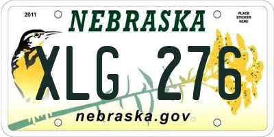 NE license plate XLG276