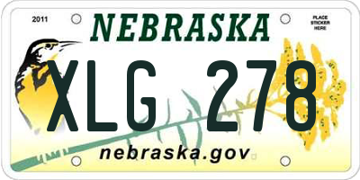 NE license plate XLG278