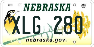 NE license plate XLG280