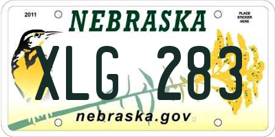 NE license plate XLG283