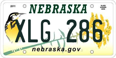 NE license plate XLG286