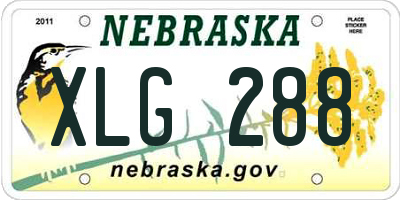 NE license plate XLG288