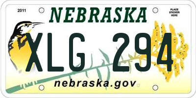 NE license plate XLG294