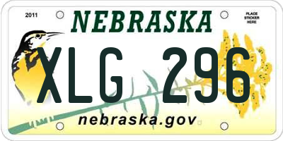 NE license plate XLG296