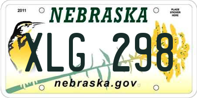 NE license plate XLG298