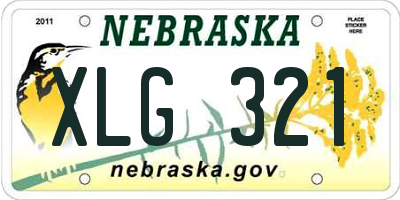 NE license plate XLG321