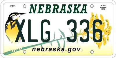 NE license plate XLG336
