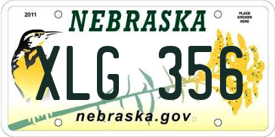 NE license plate XLG356