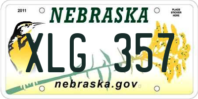 NE license plate XLG357