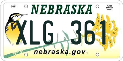 NE license plate XLG361